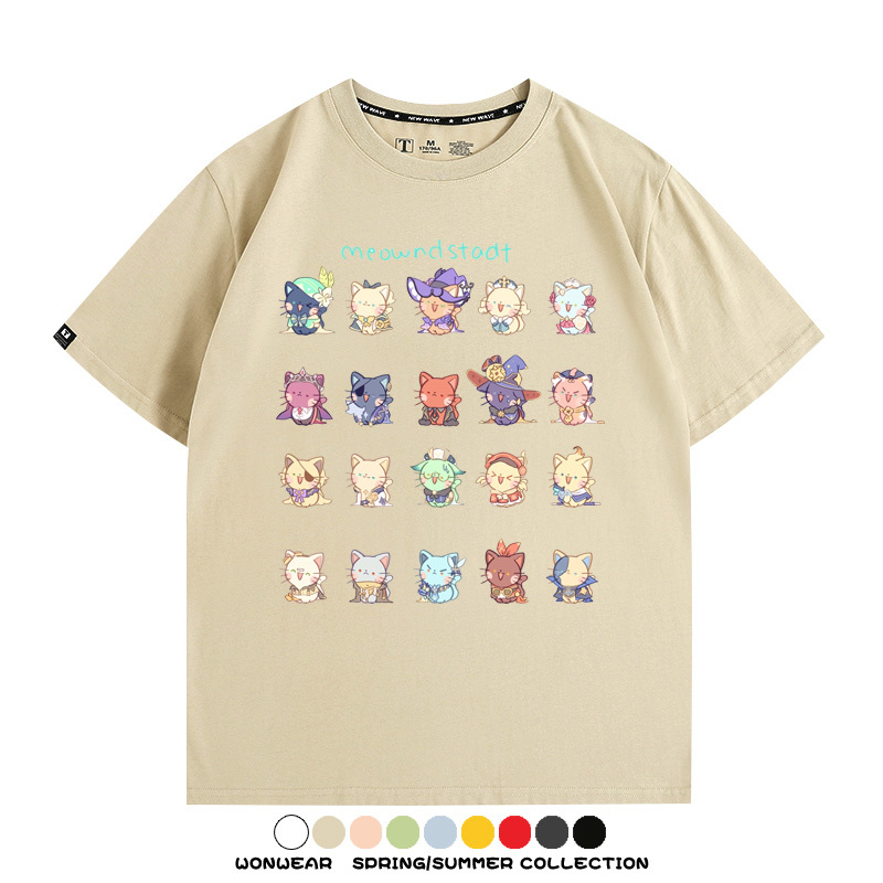 原神貓貓COS 親子情侶裝寬鬆短袖T