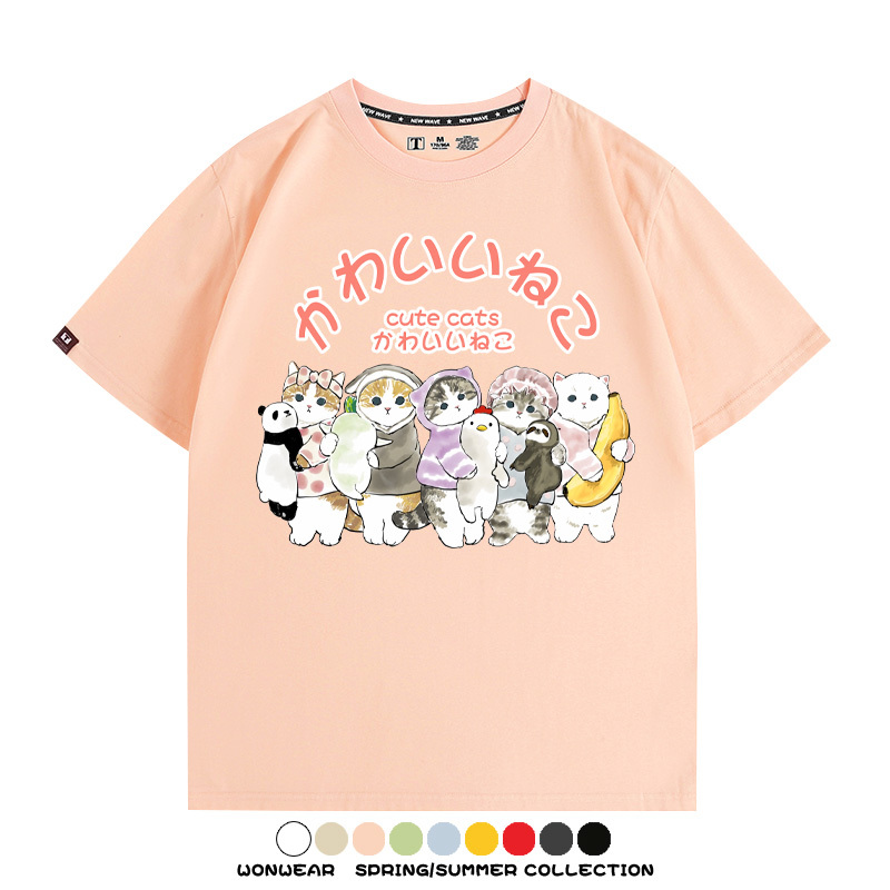 貓福珊迪可愛萌系學院風動漫周邊短袖T恤