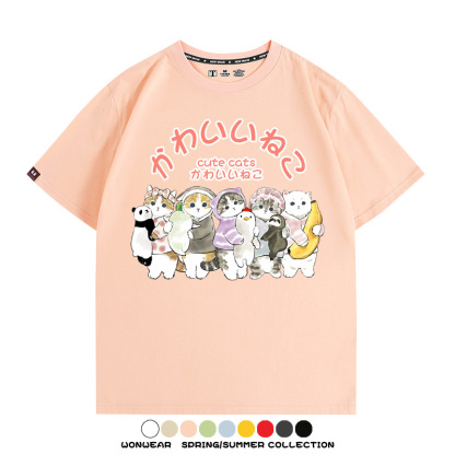 貓福珊迪可愛萌系學院風動漫周邊短袖T恤