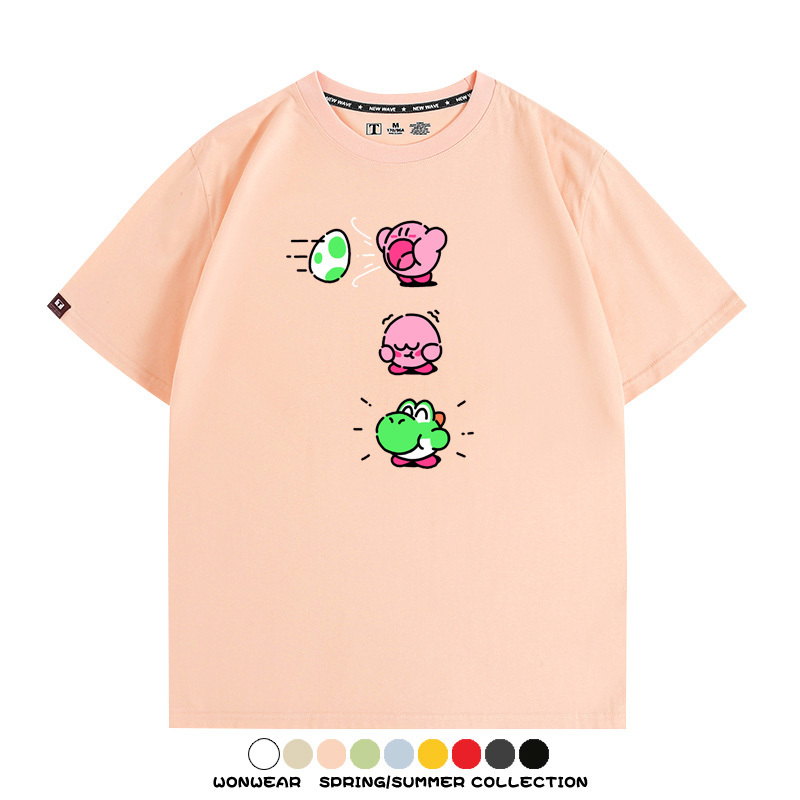 星之卡比遊戲 親子情侶裝寬鬆短袖T