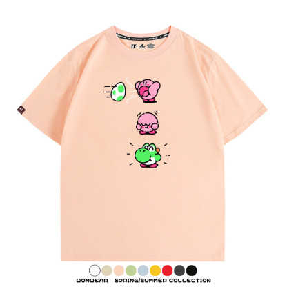 星之卡比遊戲 親子情侶裝寬鬆短袖T