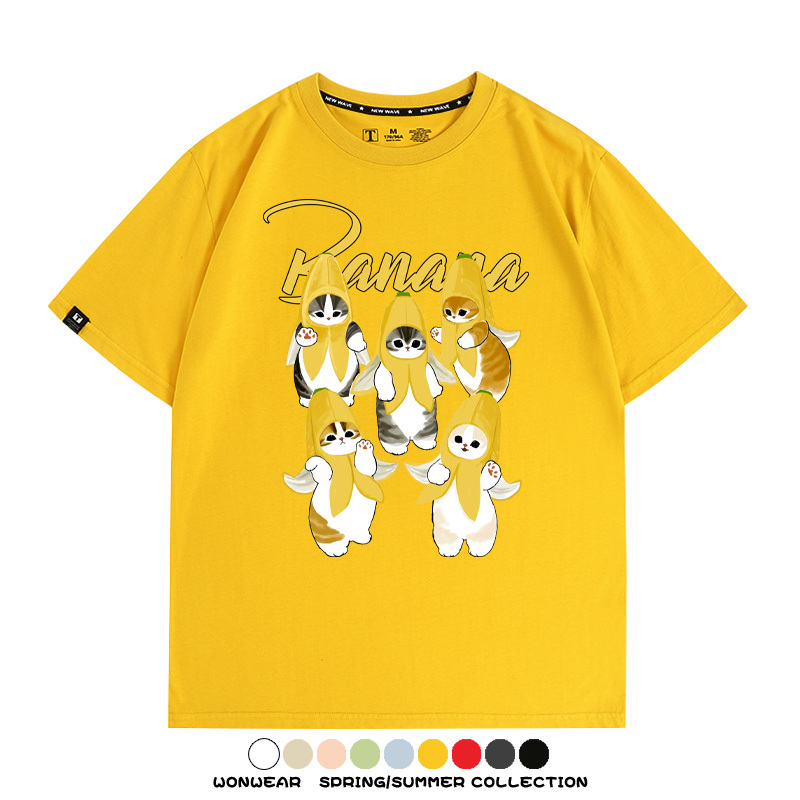 香蕉貓貓banana 親子情侶寬鬆短袖T