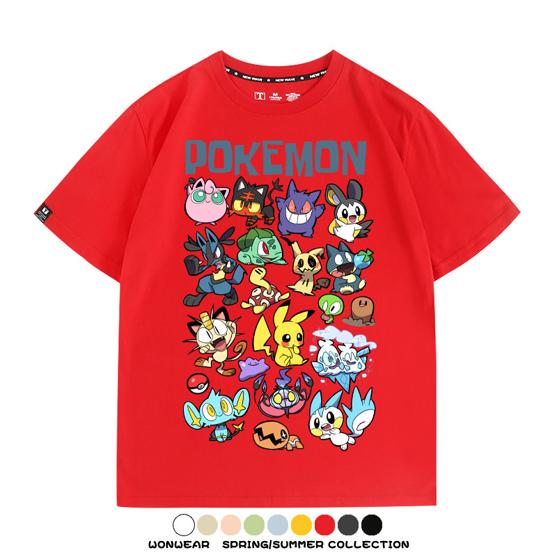 精靈寶可夢卡通Q版 親子情侶裝寬鬆短袖T