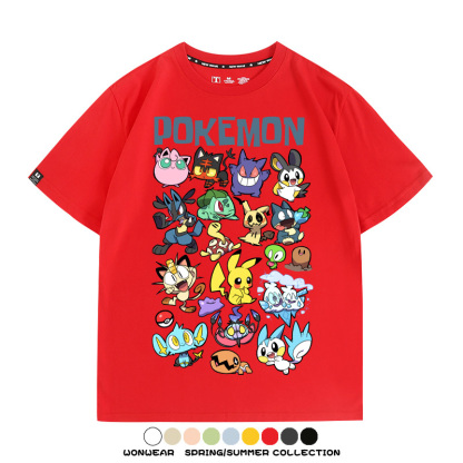 精靈寶可夢卡通Q版 親子情侶裝寬鬆短袖T