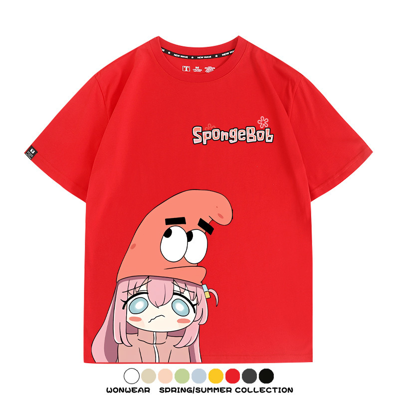 海綿寶寶x孤獨搖滾聯名 親子情侶寬鬆短袖T