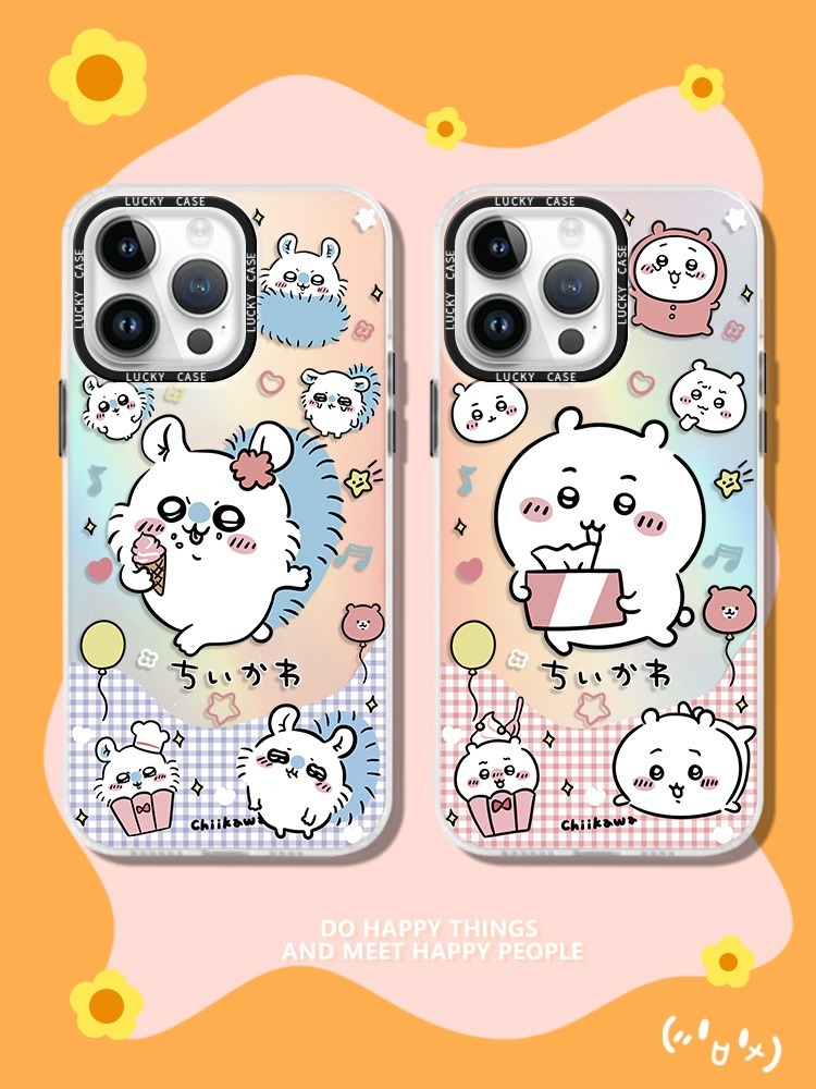 蘋果 系列chiikawa 鐳色防摔軟殼