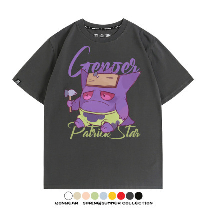 派大星耿鬼寶可夢聯名 親子情侶裝寬鬆短袖T