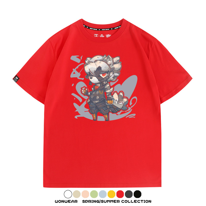 絕區零遊戲安比妮可可琳卡通Q版同款短袖夏季純棉T恤衫二次元COS