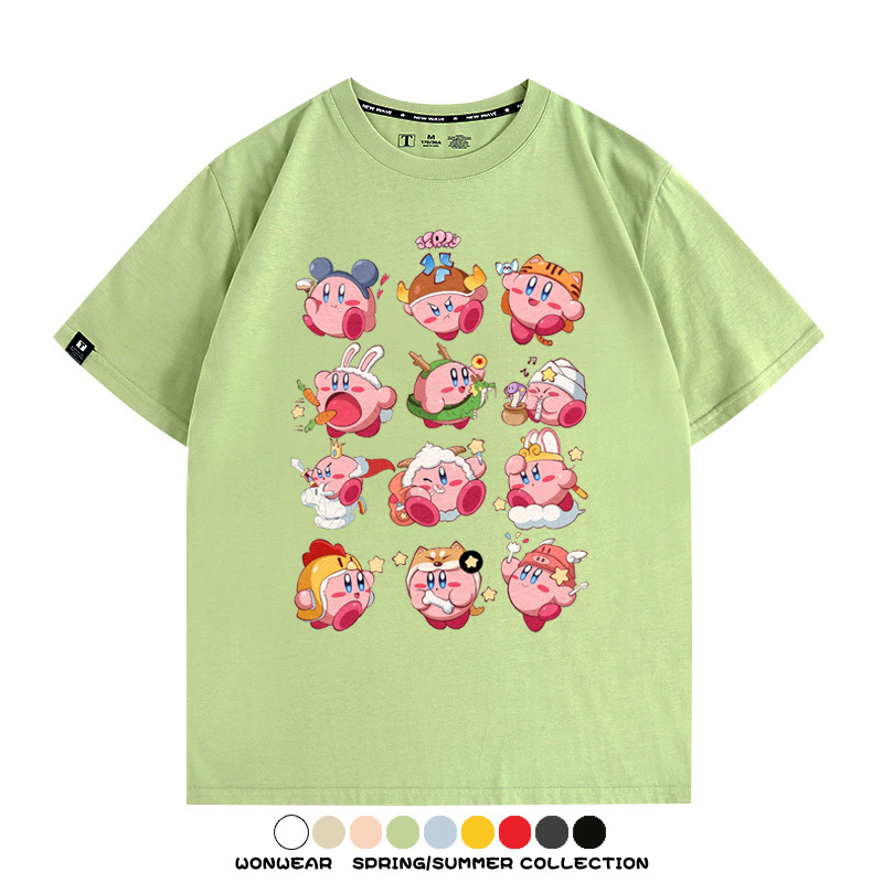 星之卡比任天堂遊戲周邊T恤十二星座生肖聯名款短袖夏季情侶上衣