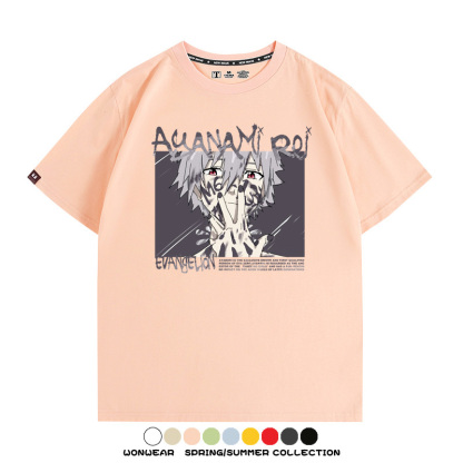 新世紀福音戰士EVA綾波麗明日香褚熏日系潮牌動漫青少年夏純棉T恤