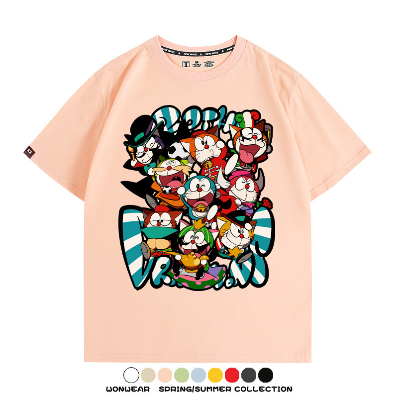 哆啦A夢動漫周邊聯名 親子情侶裝寬鬆短袖T