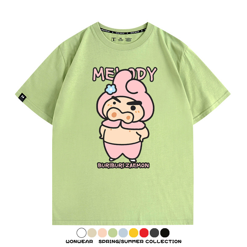 三麗鷗x蠟筆小新肥嘟嘟左衛門 親子情侶寬鬆短袖T