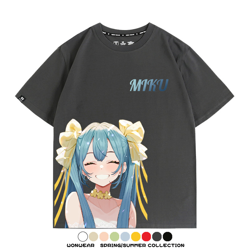 初音未來二次元聯名 親子情侶裝寬鬆短袖T