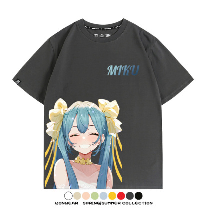 初音未來二次元聯名 親子情侶裝寬鬆短袖T