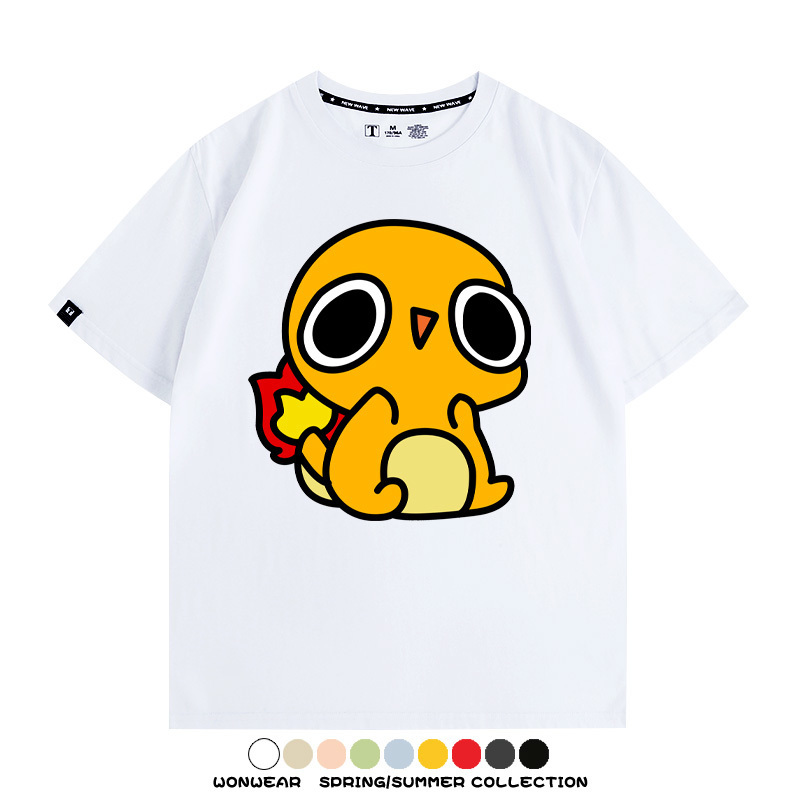 精靈寶可夢小火龍傑尼龜 親子情侶裝寬鬆短袖T