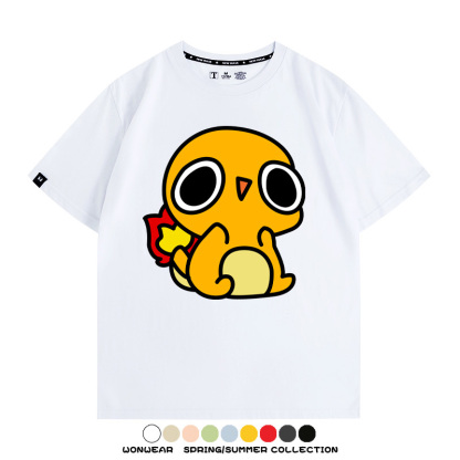 精靈寶可夢小火龍傑尼龜 親子情侶裝寬鬆短袖T