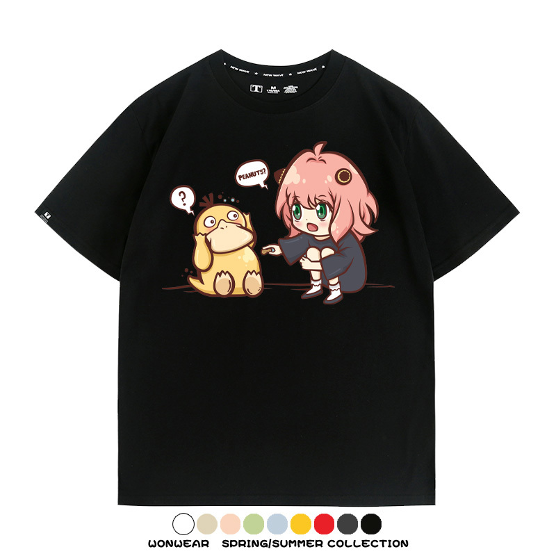 間諜家家酒安妮亞x寶可夢可達鴨 親子情侶裝寬鬆短袖T