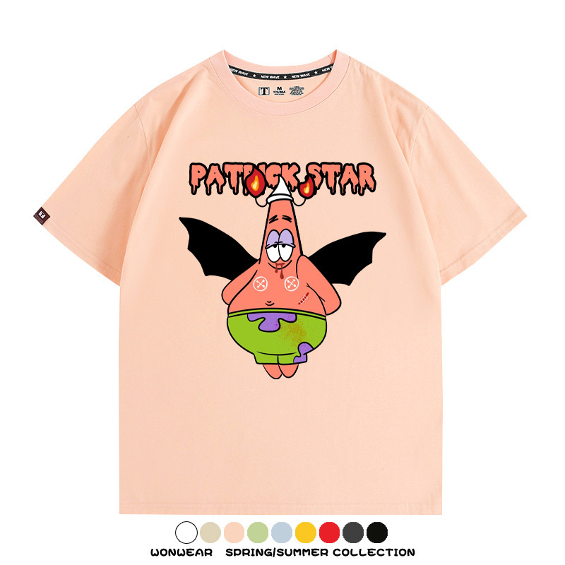 萬聖節海綿寶寶派大星聯名情侶裝t恤衫卡通動漫周邊短袖上衣服男