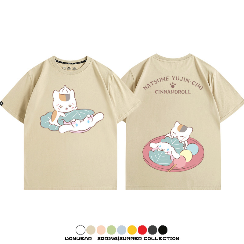 夏目友人帳聯名三麗鷗 親子情侶寬鬆短袖T