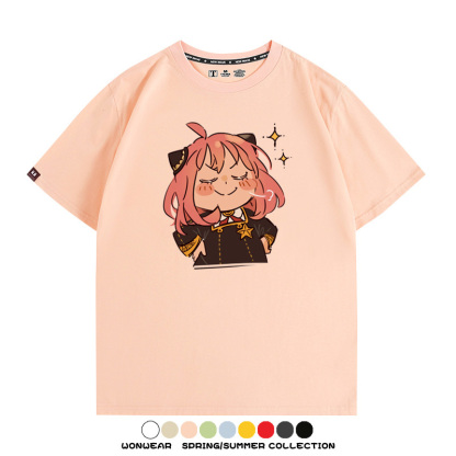 間諜家家酒動漫阿尼亞卡通可愛周邊情侶T恤衫夏季純棉短袖上衣潮