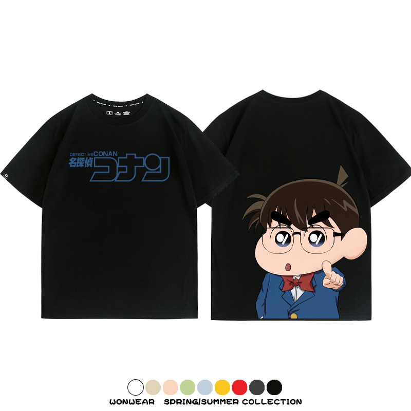 名偵探柯南蠟筆小新聯名 親子情侶裝寬鬆短袖T