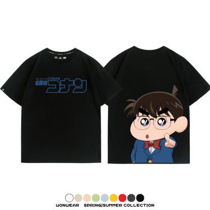 名偵探柯南蠟筆小新聯名 親子情侶裝寬鬆短袖T