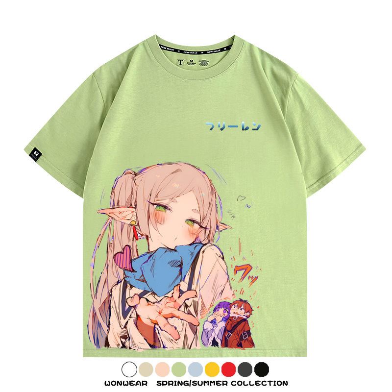 葬送的芙莉蓮卡通動漫菲倫可愛情侶周邊二次元短袖夏季純棉T恤衫