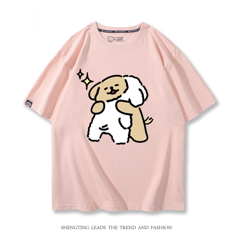 線條小狗 2024親子情侶男女同款 T恤