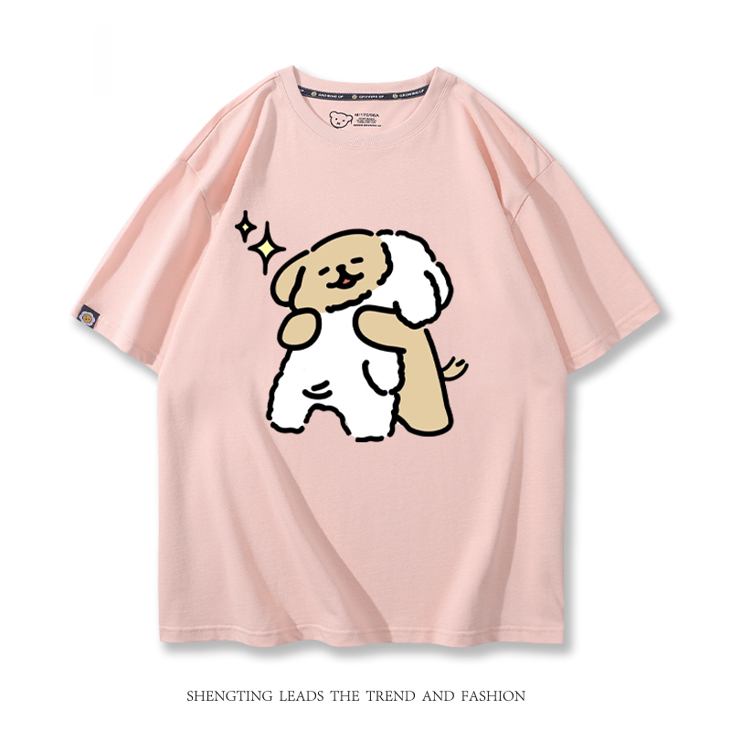 線條小狗 2024親子情侶男女同款 T恤