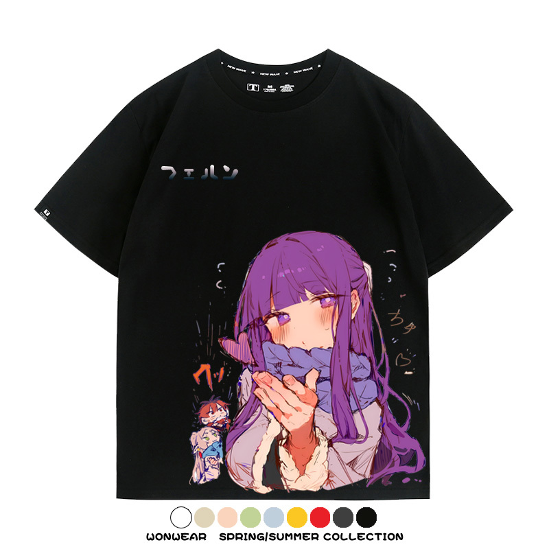 葬送的芙莉蓮卡通動漫菲倫可愛情侶周邊二次元短袖夏季純棉T恤衫