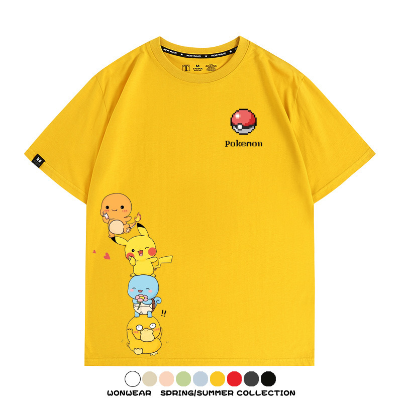 精靈寶可夢像素可愛 親子情侶裝寬鬆短袖T