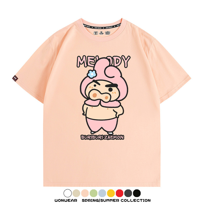 三麗鷗x蠟筆小新肥嘟嘟左衛門 親子情侶寬鬆短袖T