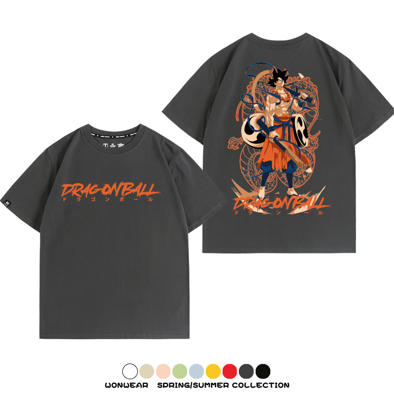 七龍珠日系動漫聯動機車鈴木悟空潮牌周邊短袖純棉寬鬆夏季男T恤