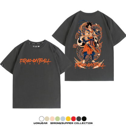 七龍珠日系動漫聯動機車鈴木悟空潮牌周邊短袖純棉寬鬆夏季男T恤