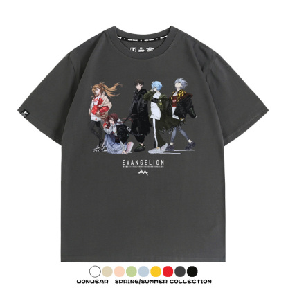 米山舞EVA聯名同款短袖T恤衫潮牌埃菲爾鐵塔日系純棉男潮寬鬆百搭