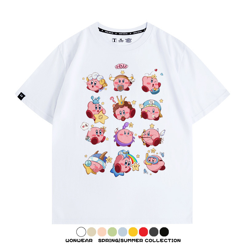 星之卡比任天堂遊戲周邊T恤十二星座生肖聯名款短袖夏季情侶上衣