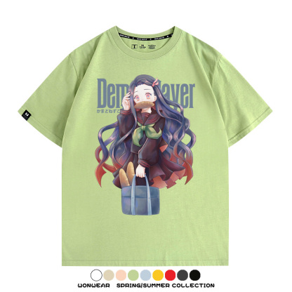 鬼滅之刃禰豆子動漫周邊聯名短袖上衣服卡通純棉t恤衫男夏季半袖