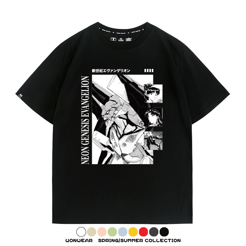 新世紀福音戰士EVA動漫初號機機甲使徒潮流短袖夏季男士純棉T恤衫