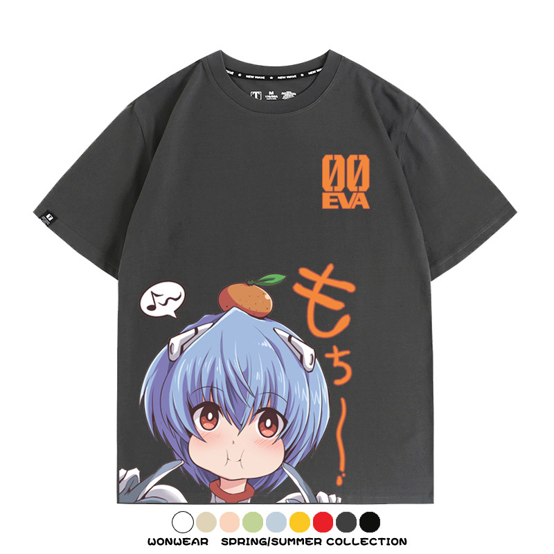 綾波麗Q版短袖上衣服EVA福音戰士動漫周邊純棉半袖卡通情侶t恤衫