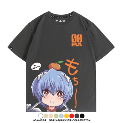 綾波麗Q版短袖上衣服EVA福音戰士動漫周邊純棉半袖卡通情侶t恤衫