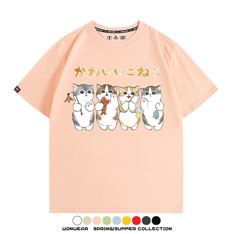 可愛貓貓鏟屎官 親子情侶裝寬鬆短袖T