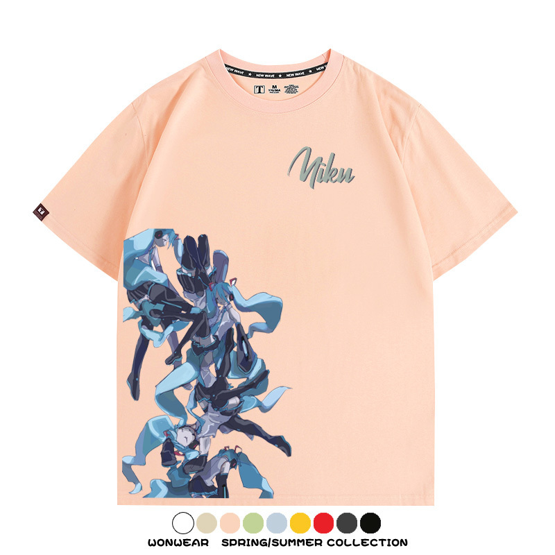 Miku初音未來周邊T恤動漫二次元休閒半袖男青少年短袖衣服潮百搭