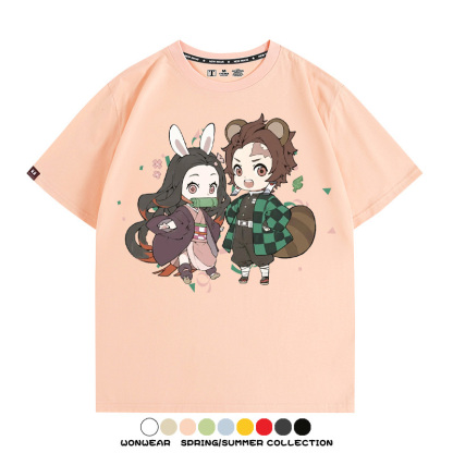 鬼滅之刃動漫周邊聯名  親子情侶裝寬鬆短袖T