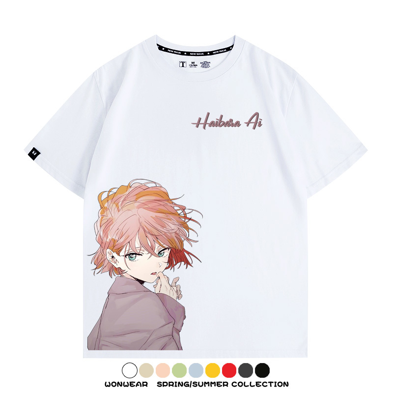 名偵探柯南灰原哀小蘭潮牌情侶原畫聯動周邊短袖夏季純棉T恤寬鬆