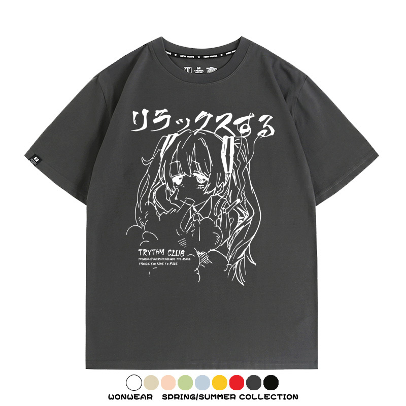 初音未來復古原宿 親子情侶裝寬鬆短袖T