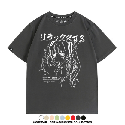 初音未來復古原宿 親子情侶裝寬鬆短袖T