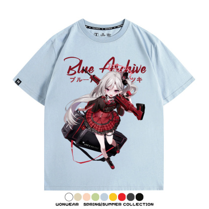 蔚藍檔案淺黃睦月同款 親子情侶裝寬鬆短袖T