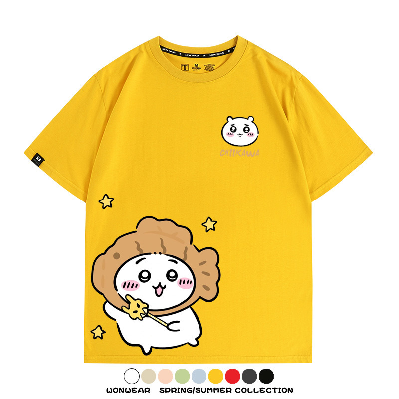 吉伊卡哇chiikawa小可愛吉伊烏薩奇小八聯動情侶短袖純棉T恤上衣