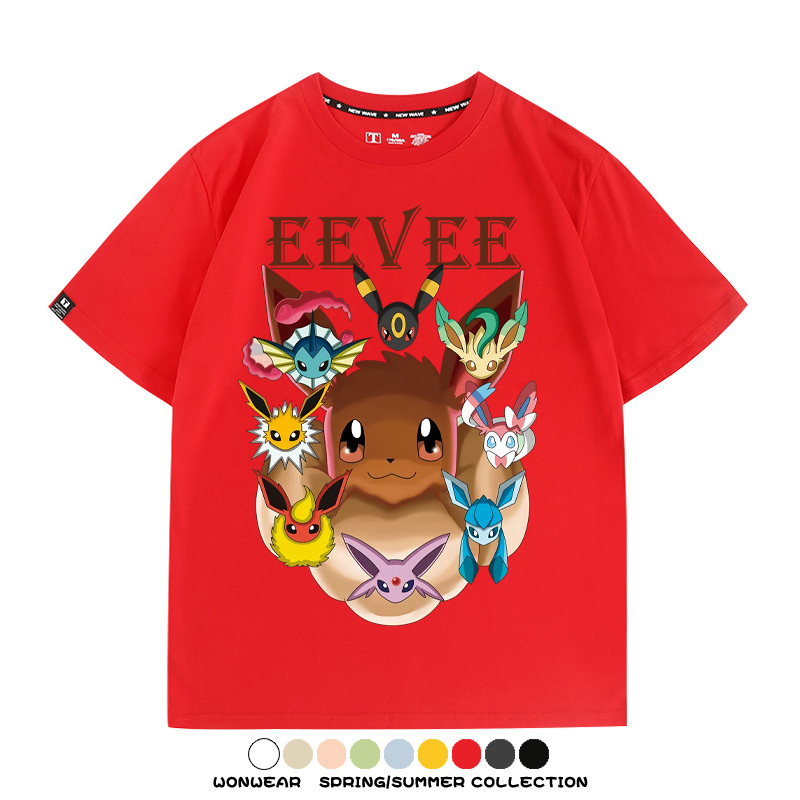 精靈寶可夢伊布動漫周邊短袖T恤