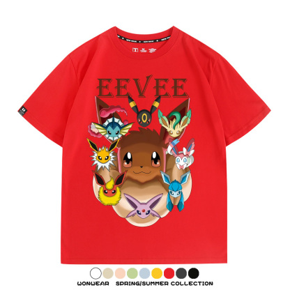 精靈寶可夢伊布動漫周邊短袖T恤